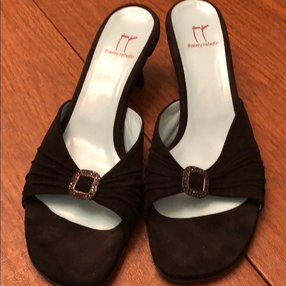 Thierry Rabotin Black Suede  Slides Sz 41 (10)